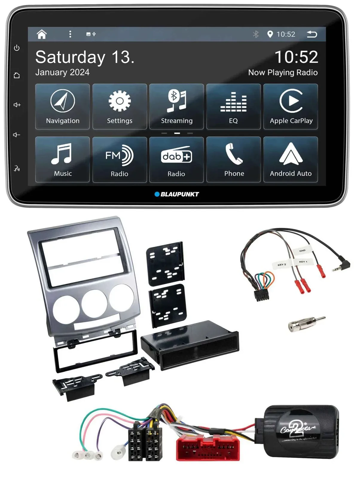 Blaupunkt USB DAB SD Lenkrad Bluetooth Autoradio für Mazda 5 CR 2005-2010 silber