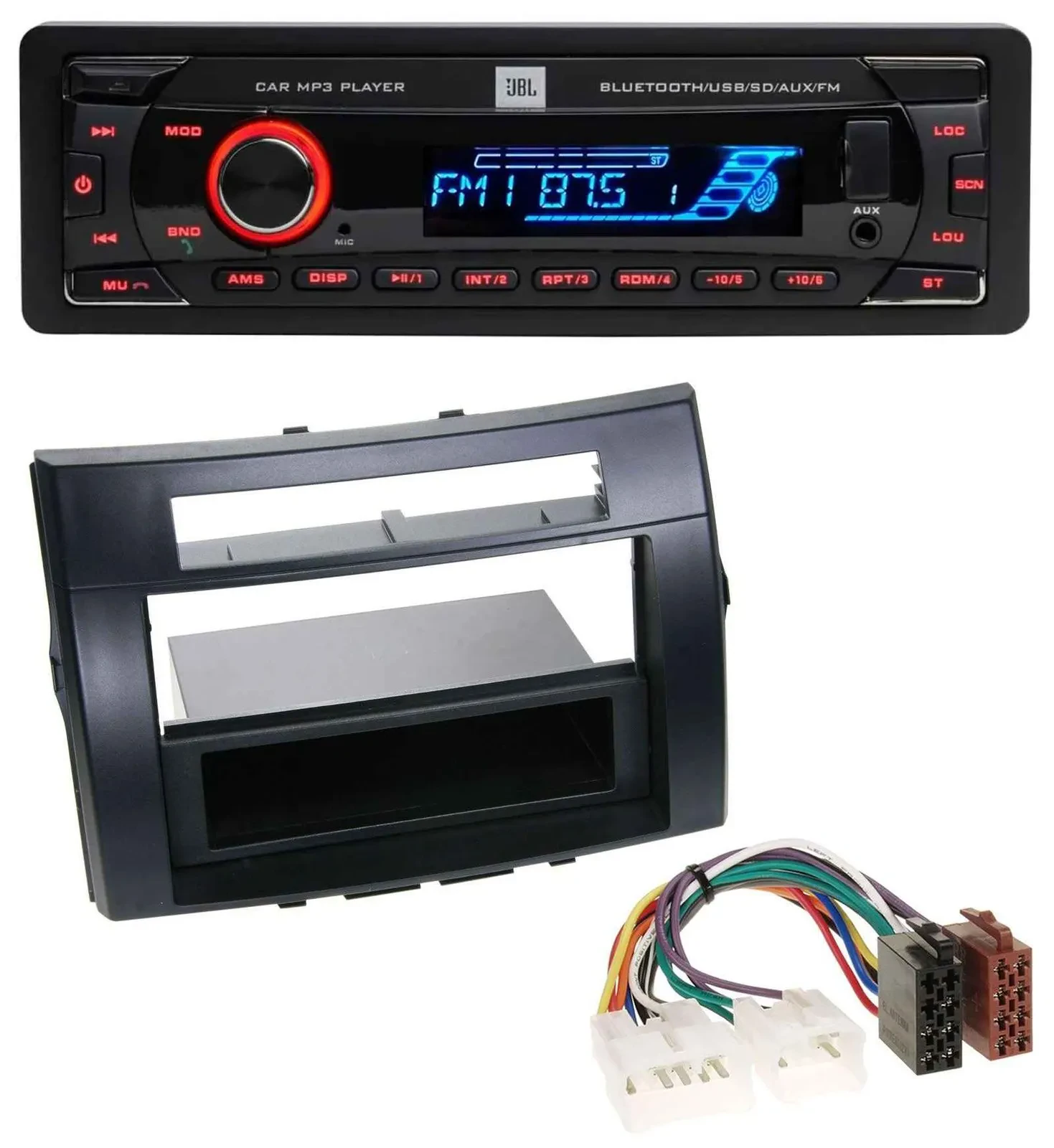 JBL AUX MP3 USB Bluetooth SD Autoradio für Toyota Corolla Verso 04-09 schwarz