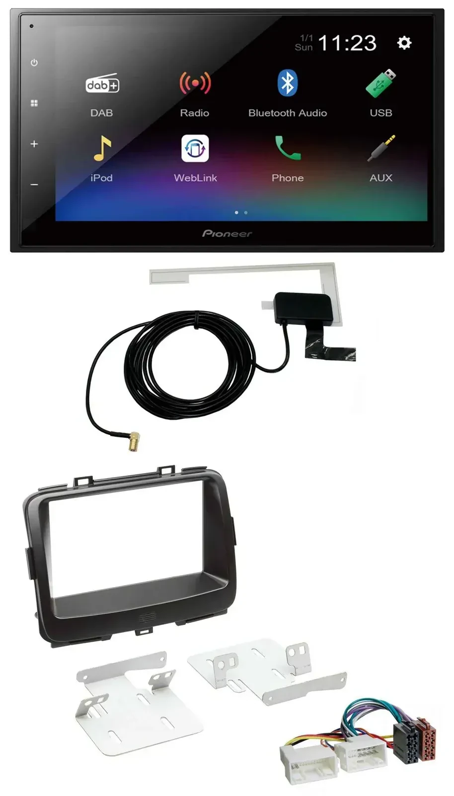 Автомагнитола Pioneer 2-DIN DAB, MP3, Bluetooth, USB для Kia Carens 4 (RP, с 2013)