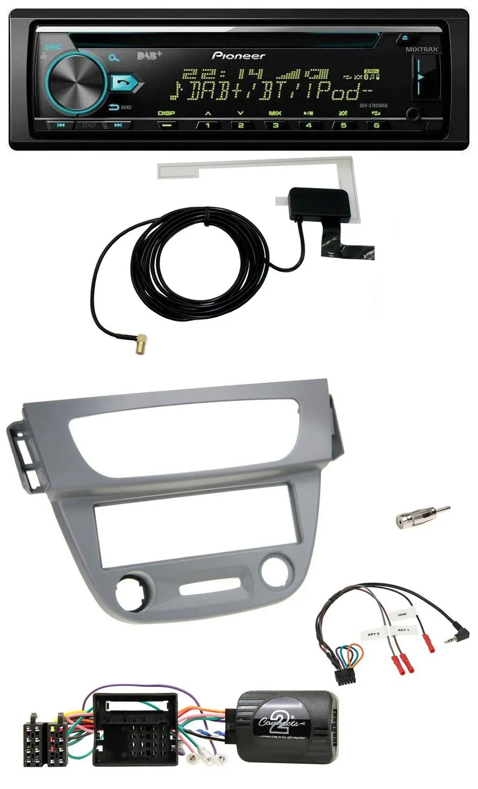 Автомагнитола для Renault Megane III 2009–2012 Pioneer CD/USB/DAB, MP3, серый