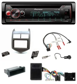 Pioneer Lenkrad DAB CD Bluetooth USB Autoradio für Chevrolet Aveo ab 11 dunkelgr