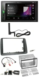 Pioneer MP3 DAB Lenkrad 2DIN Bluetooth Autoradio für Fiat Panda 2007-2012 grau