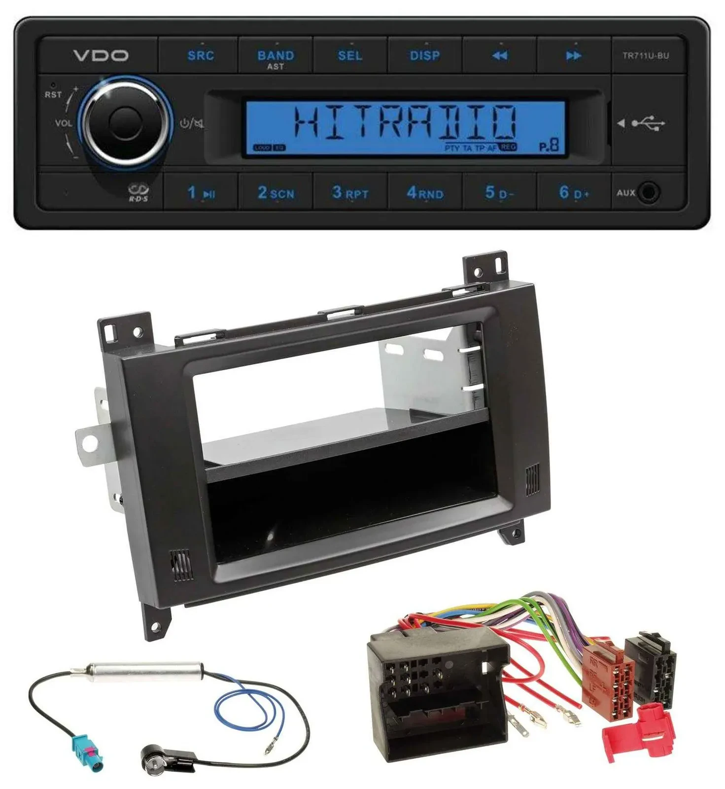 VDO AUX 1DIN MP3 USB Autoradio für Mercedes Viano Vito 06-14 schwarz