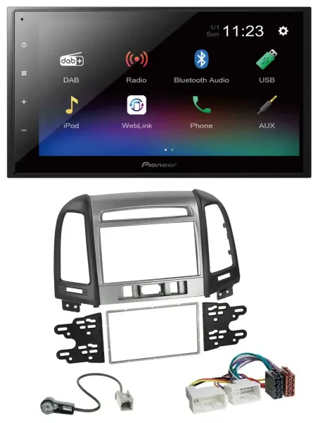 Pioneer USB Bluetooth DAB 2DIN MP3 Autoradio für Hyundai Santa Fe 3 Schalter 06-