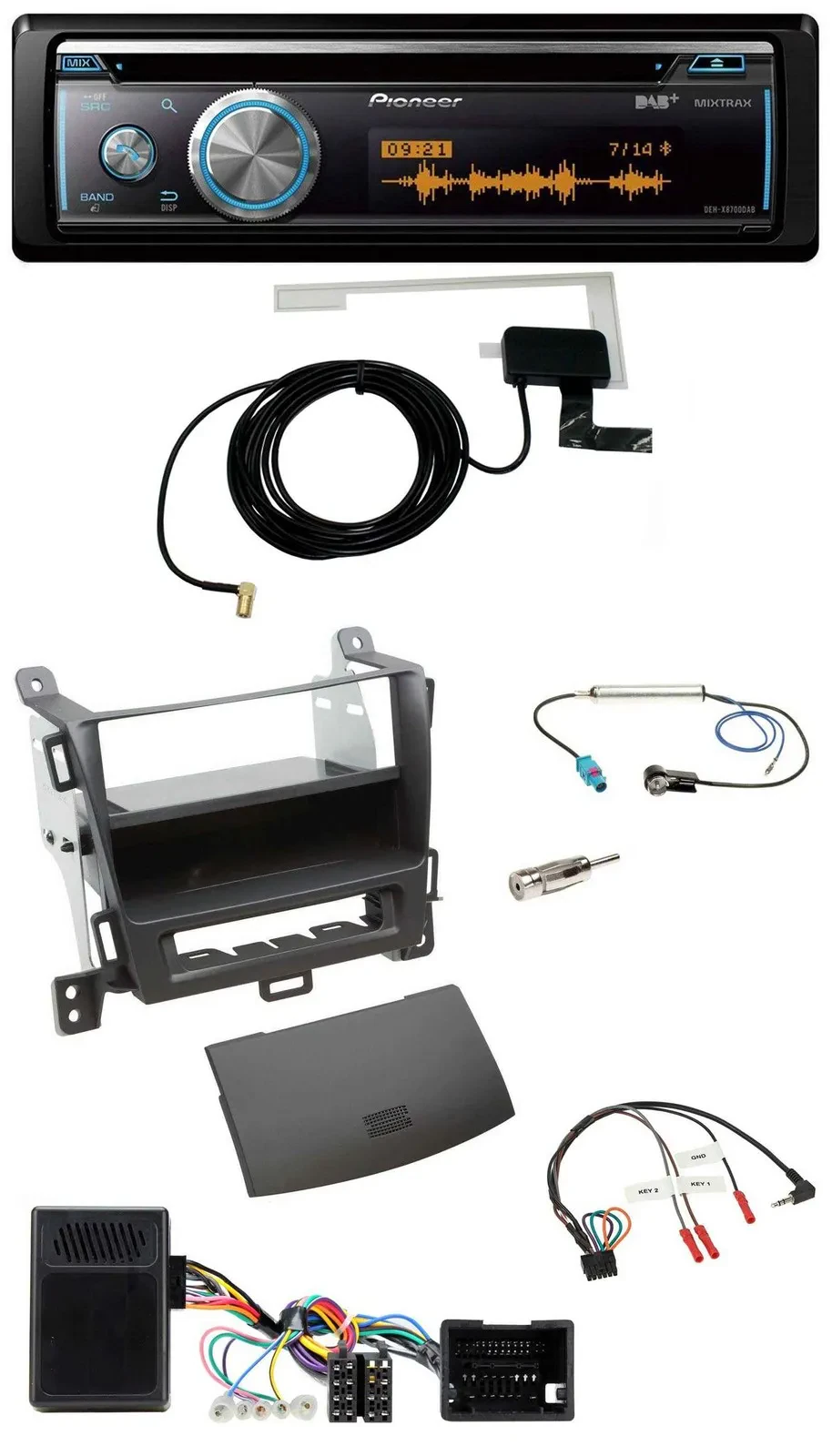 Pioneer Bluetooth DAB Lenkrad USB CD Autoradio für Opel Tourer Zafira ab 2013 je