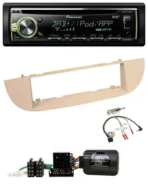 Pioneer DAB USB MP3 Lenkrad CD Autoradio für Fiat 500 ab 2007 perlgrau beige