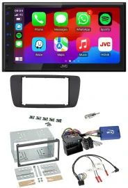 Автомагнитола JVC 2-DIN Bluetooth DAB USB для Seat Ibiza (с 2008), черный