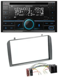 Автомагнитола Kenwood CD 2DIN, DAB, USB, MP3, Bluetooth для Alfa Romeo GT/147 (2000–2010), антрацит
