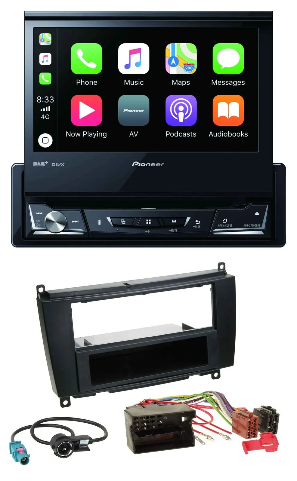 Pioneer DVD Bluetooth DAB USB MP3 Autoradio für Mercedes CLK W209 ab 06 Coupe 04