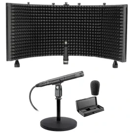 Audio Technica AT4051B Condenser Recording Microphone+Mic Stand+Isolation Shield