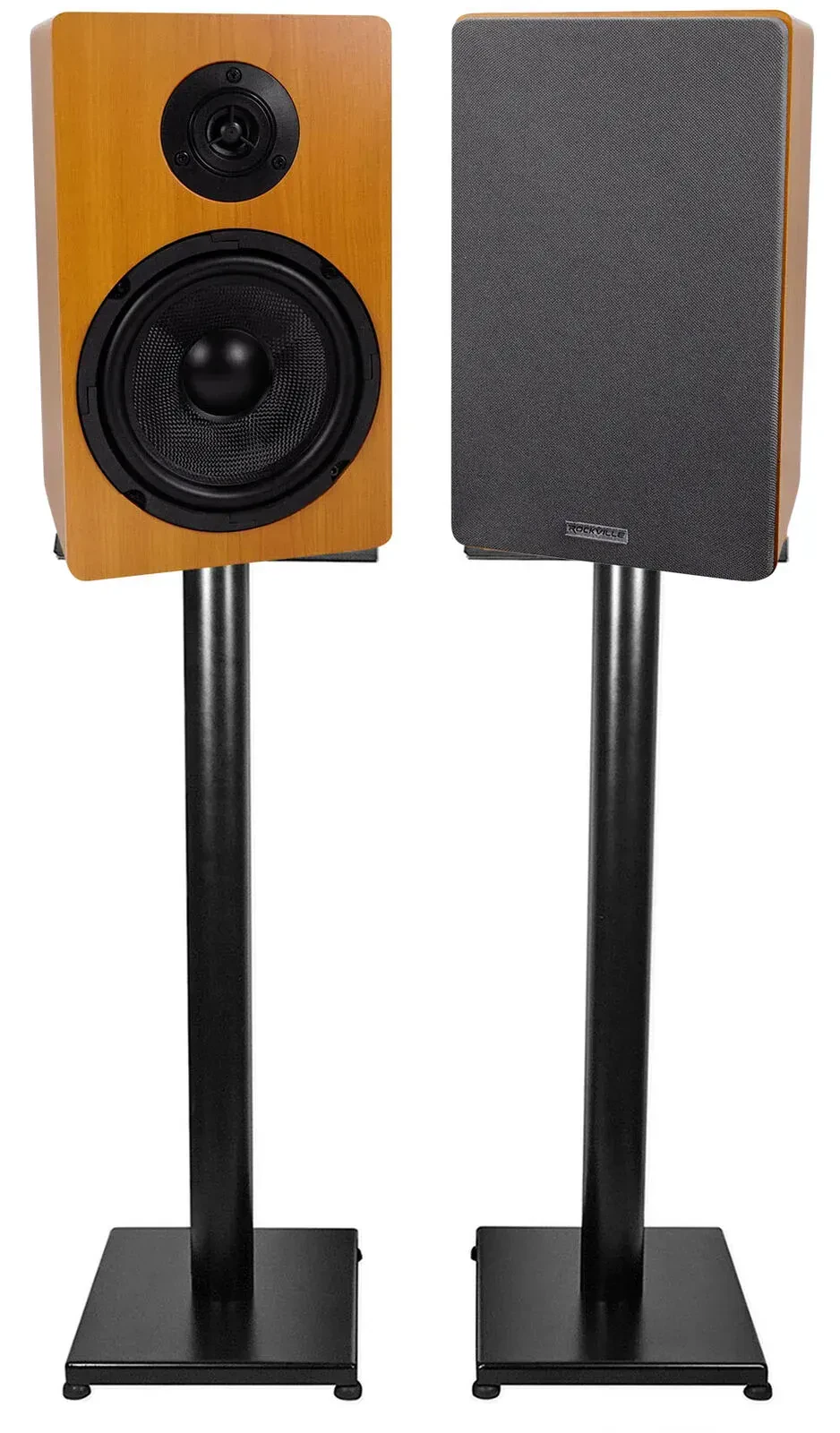 Широкополосная акустическая система Rockville RockShelf 64C Wood со стойками (пара)