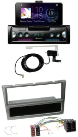 Автомагнитола для Opel Corsa C Pioneer DAB, Bluetooth, MP3, USB, ISO, алюминий, 2000–2004