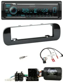 Kenwood Bluetooth Lenkrad DAB USB Autoradio für Fiat Panda 12-20 schwarz glänzen