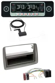 Dietz DAB Bluetooth USB MP3 Autoradio für Fiat Panda (169 2003-2012) grau