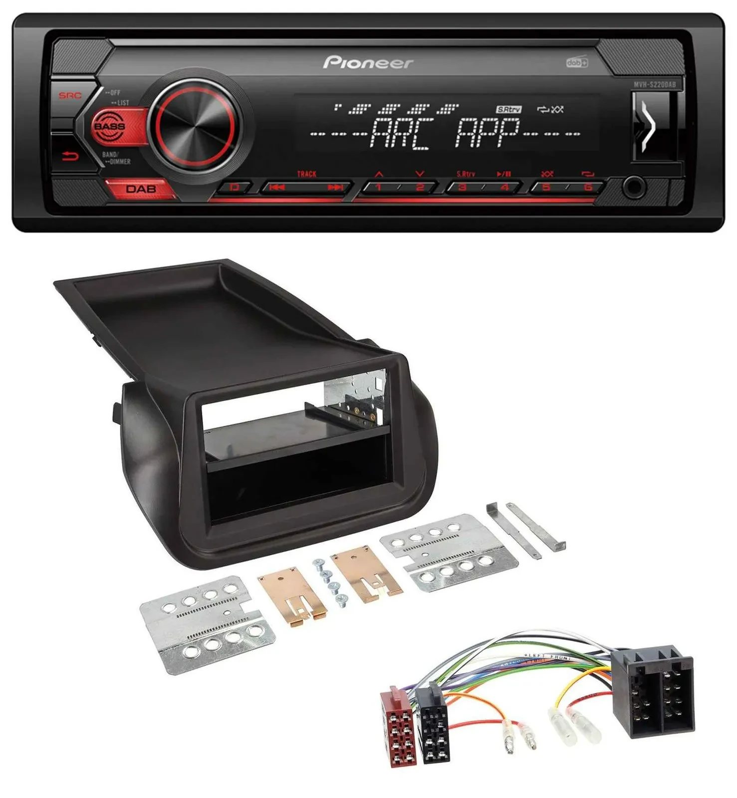 Pioneer DAB 1DIN MP3 AUX USB Autoradio für FIAT Fiorino (ab 2008)