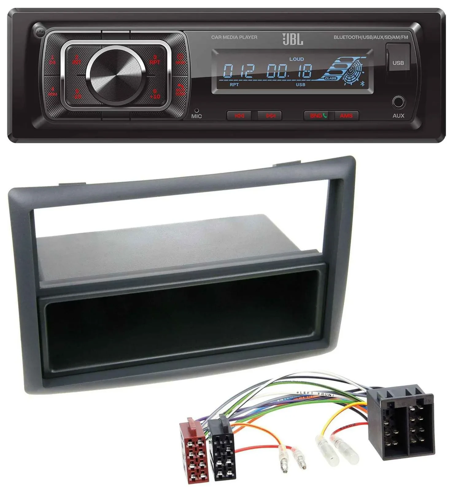 JBL SD AUX MP3 USB Bluetooth Autoradio für Renault Megane Scenic ab 07 schwarz