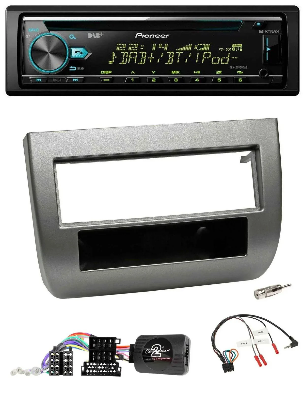 Pioneer DAB Lenkrad CD USB Bluetooth Autoradio für Lancia Y 843 05-11 dunkelsilb