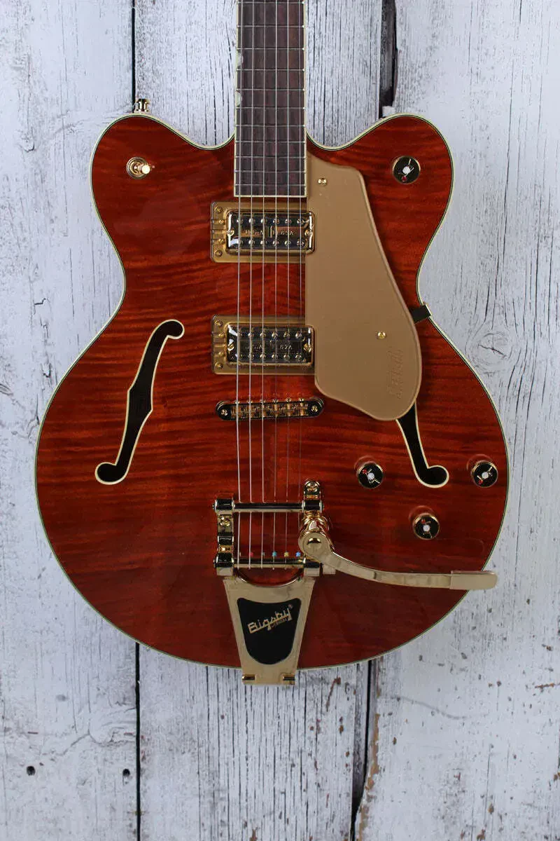 Gretsch Electromatic LTD Flame Okoume Broadkaster Electric Guitar Roundup Orange