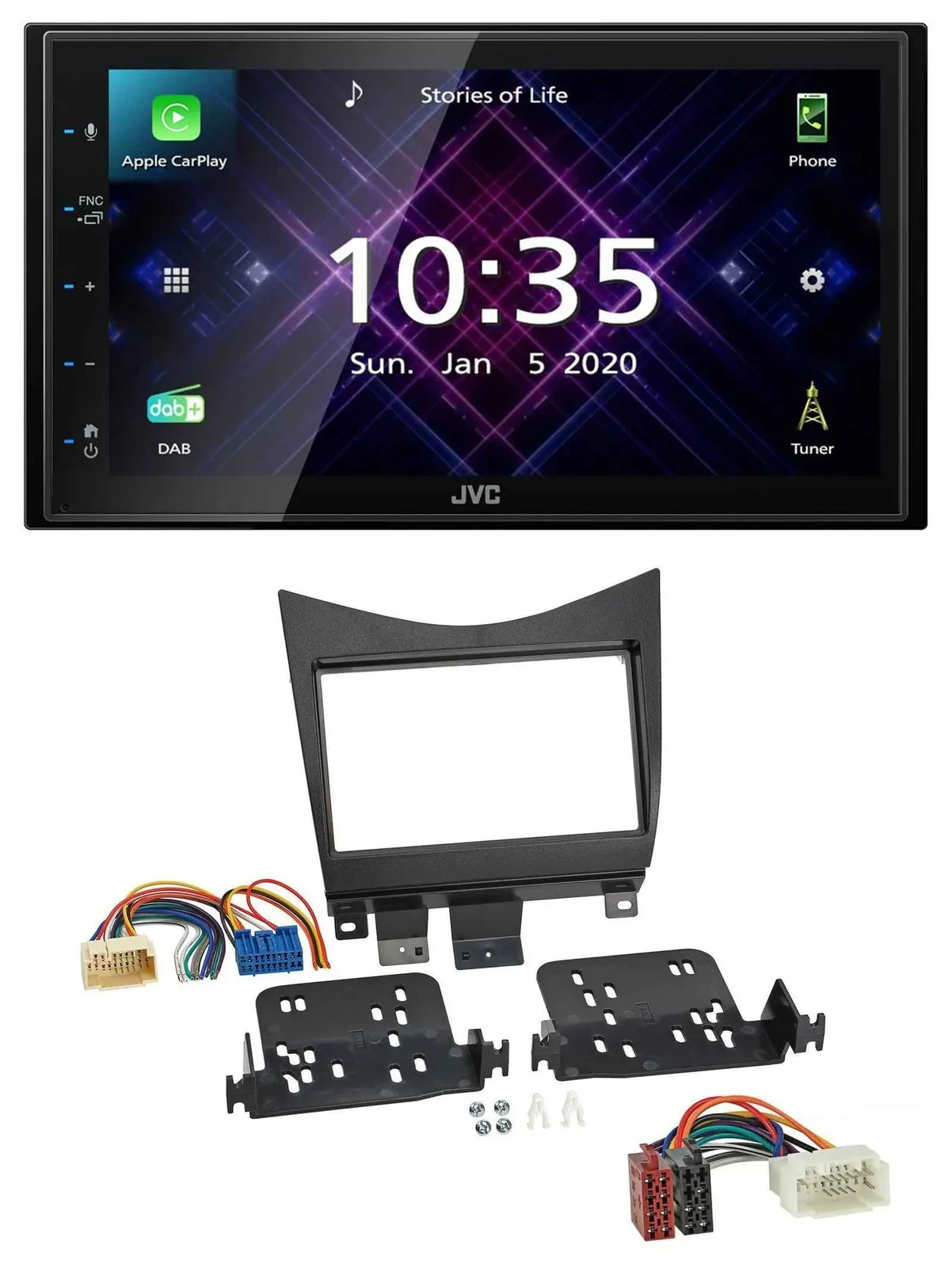 JVC DAB 2DIN MP3 Bluetooth USB Autoradio für Honda Accord 02-08 schwarz