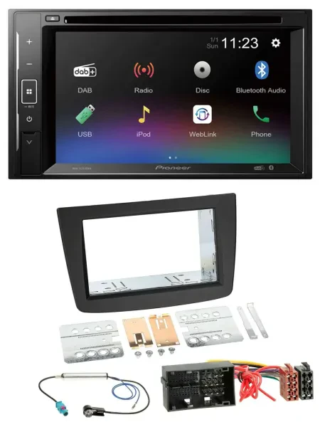 Pioneer Bluetooth MP3 USB 2DIN DAB DVD Autoradio für Alfa Romeo Mito 955 ab 14 s
