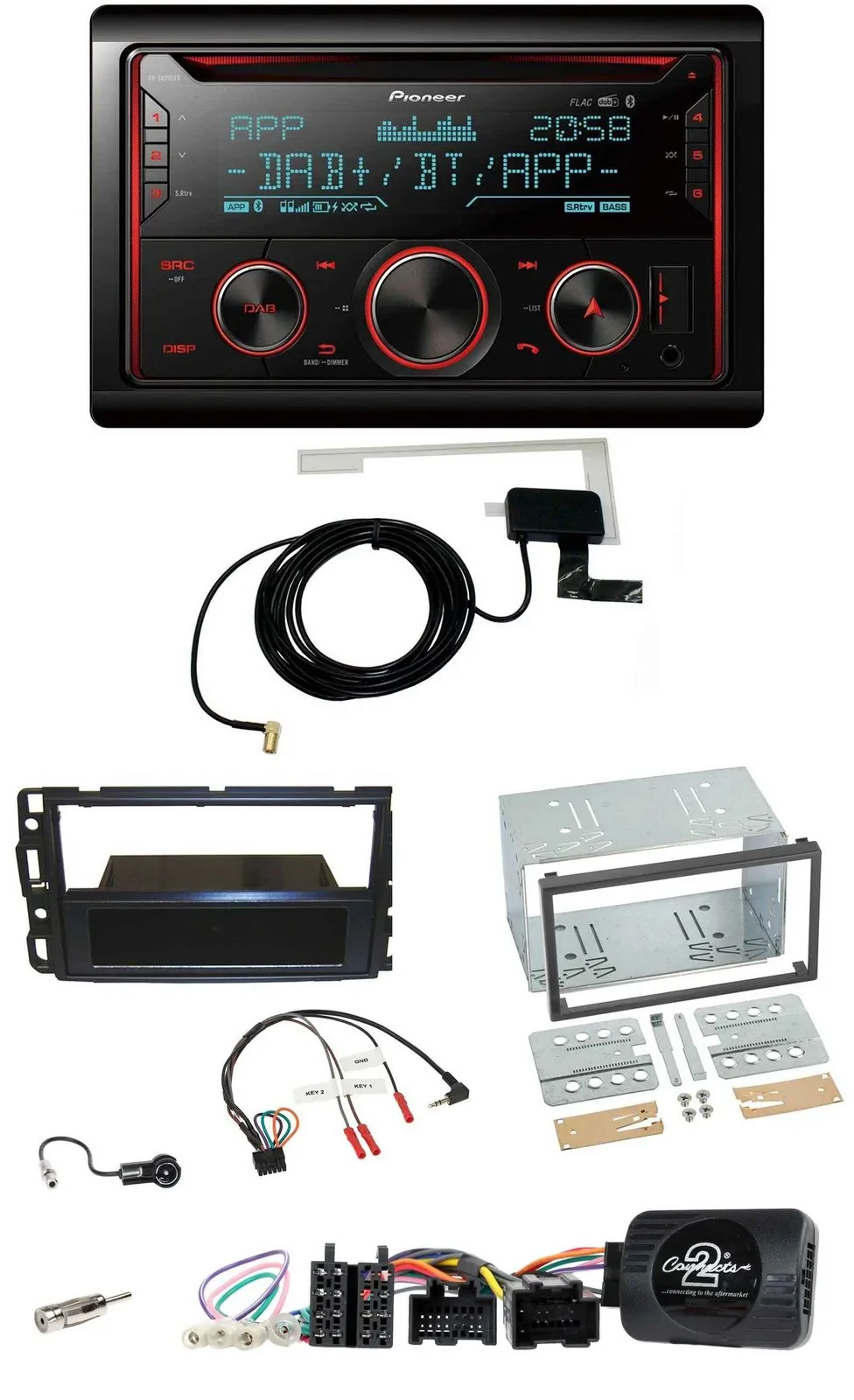 Pioneer 2DIN Lenkrad DAB USB CD Bluetooth Autoradio für Cadillac BLS YSCF 2006-2