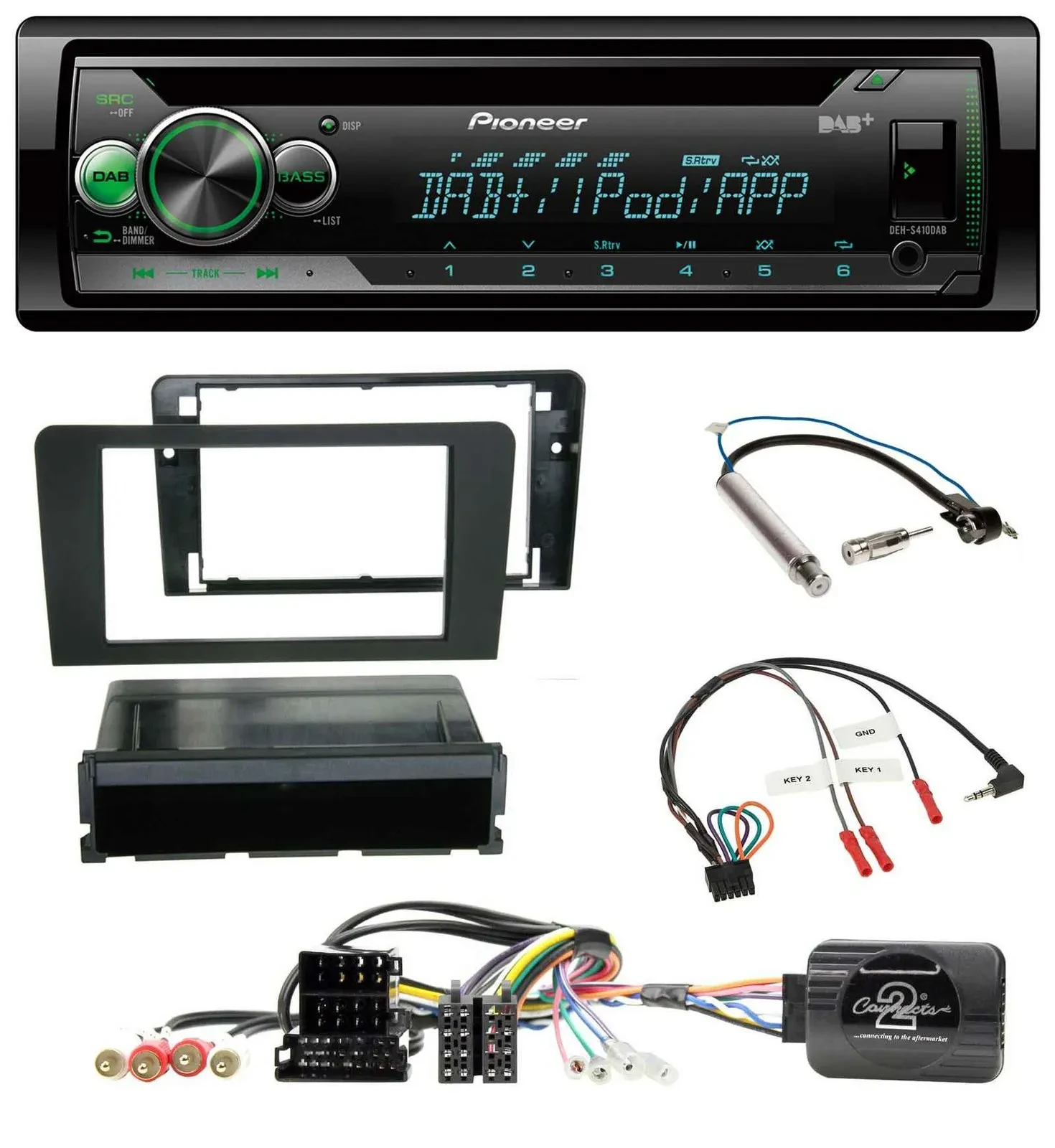 Pioneer USB MP3 DAB Lenkrad CD Autoradio für Audi A3 Symphony ISO 8P 2003-2006