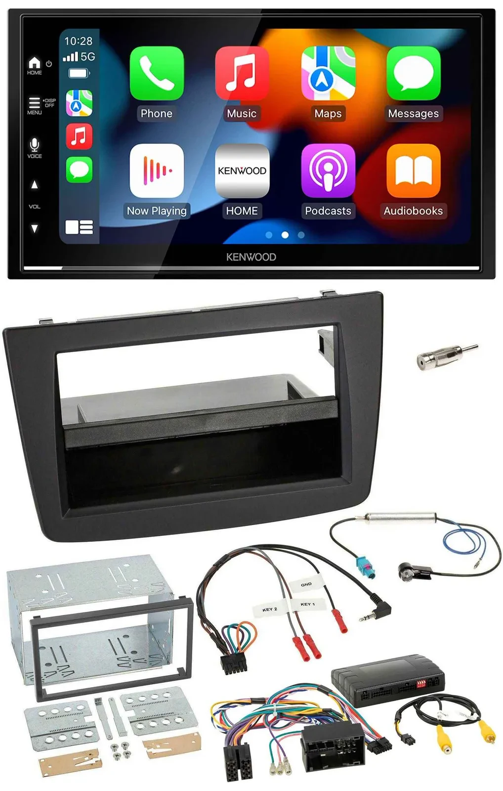Kenwood DAB USB Bluetooth 2DIN Lenkrad Autoradio für Alfa Romeo Mito 14-18 Infoa