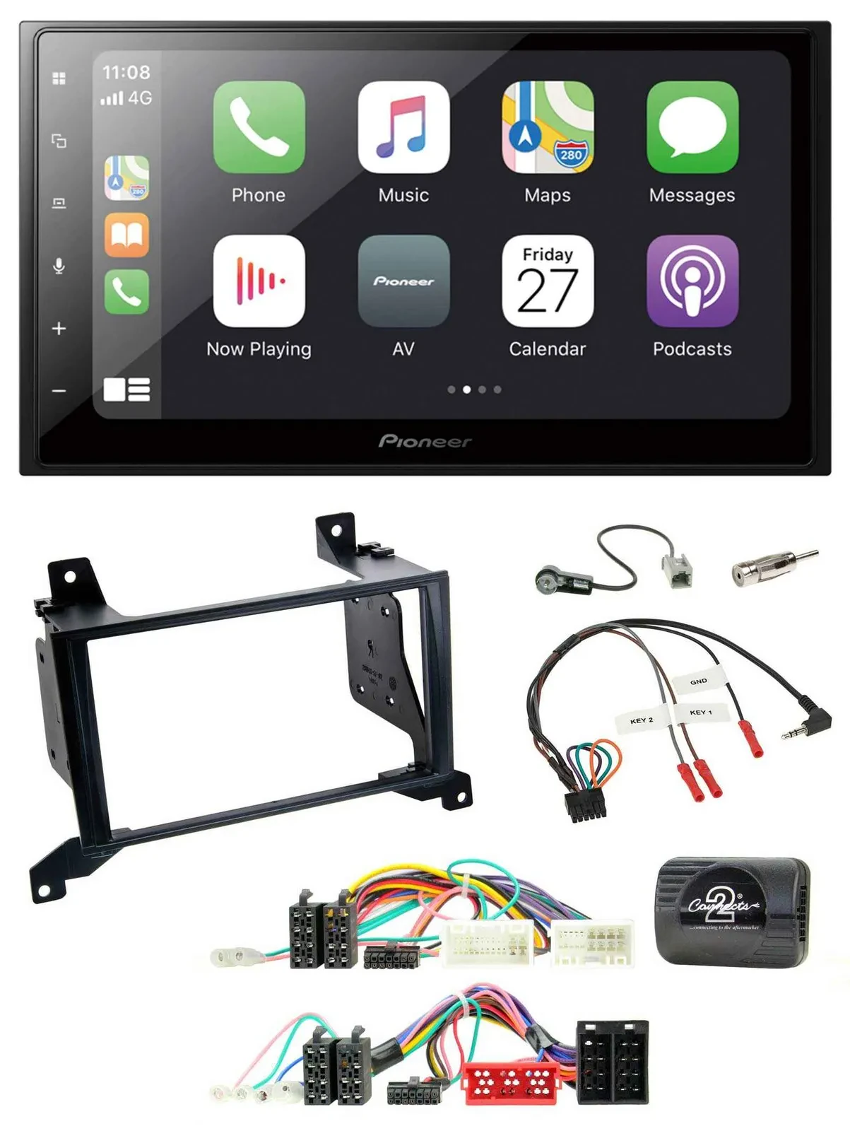 Pioneer Lenkrad Bluetooth DAB 2DIN USB Autoradio für Hyundai Santa Fe CM 2009-20