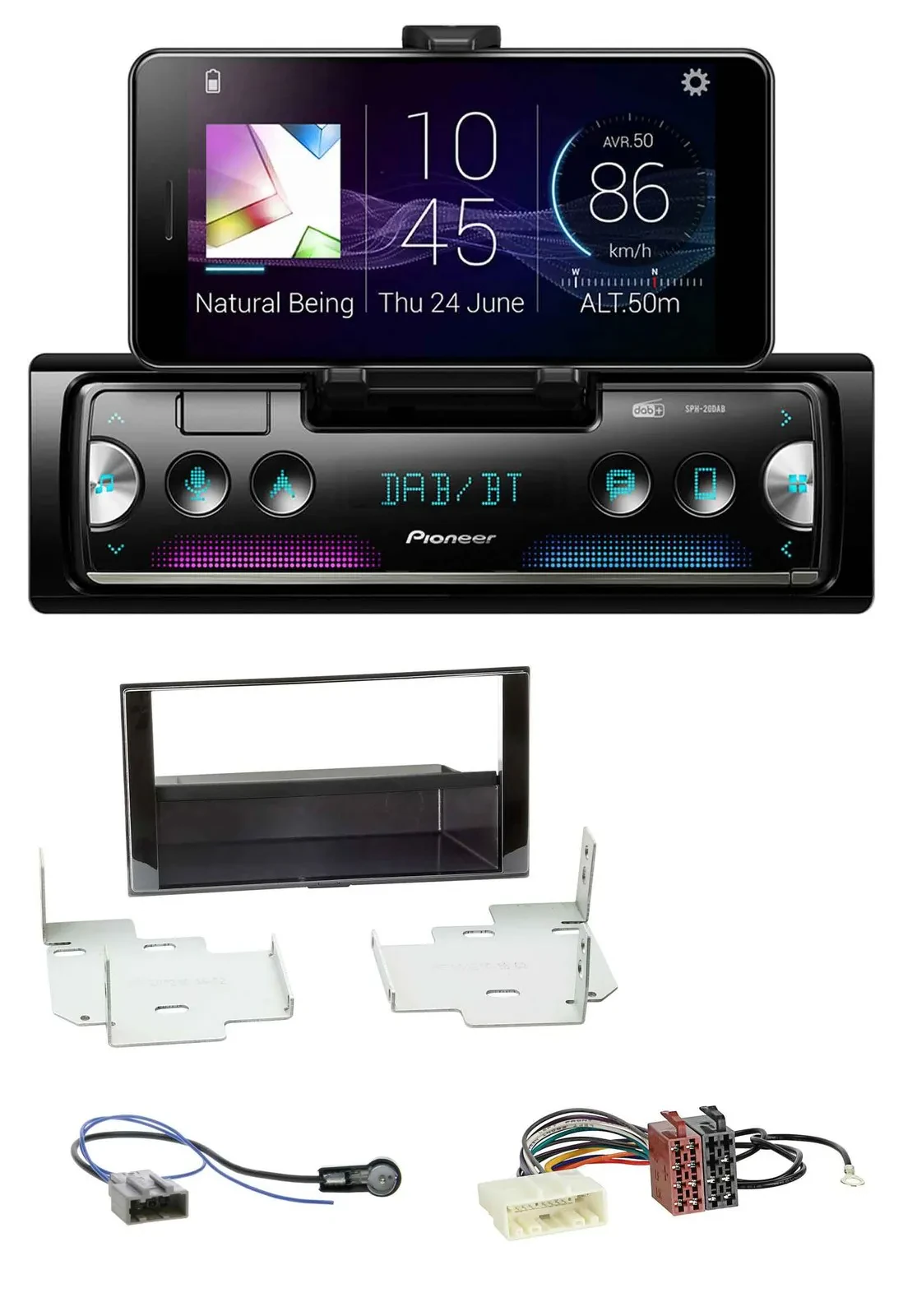 Pioneer USB MP3 Bluetooth DAB Autoradio für Nissan Micra (2013-2017) piano