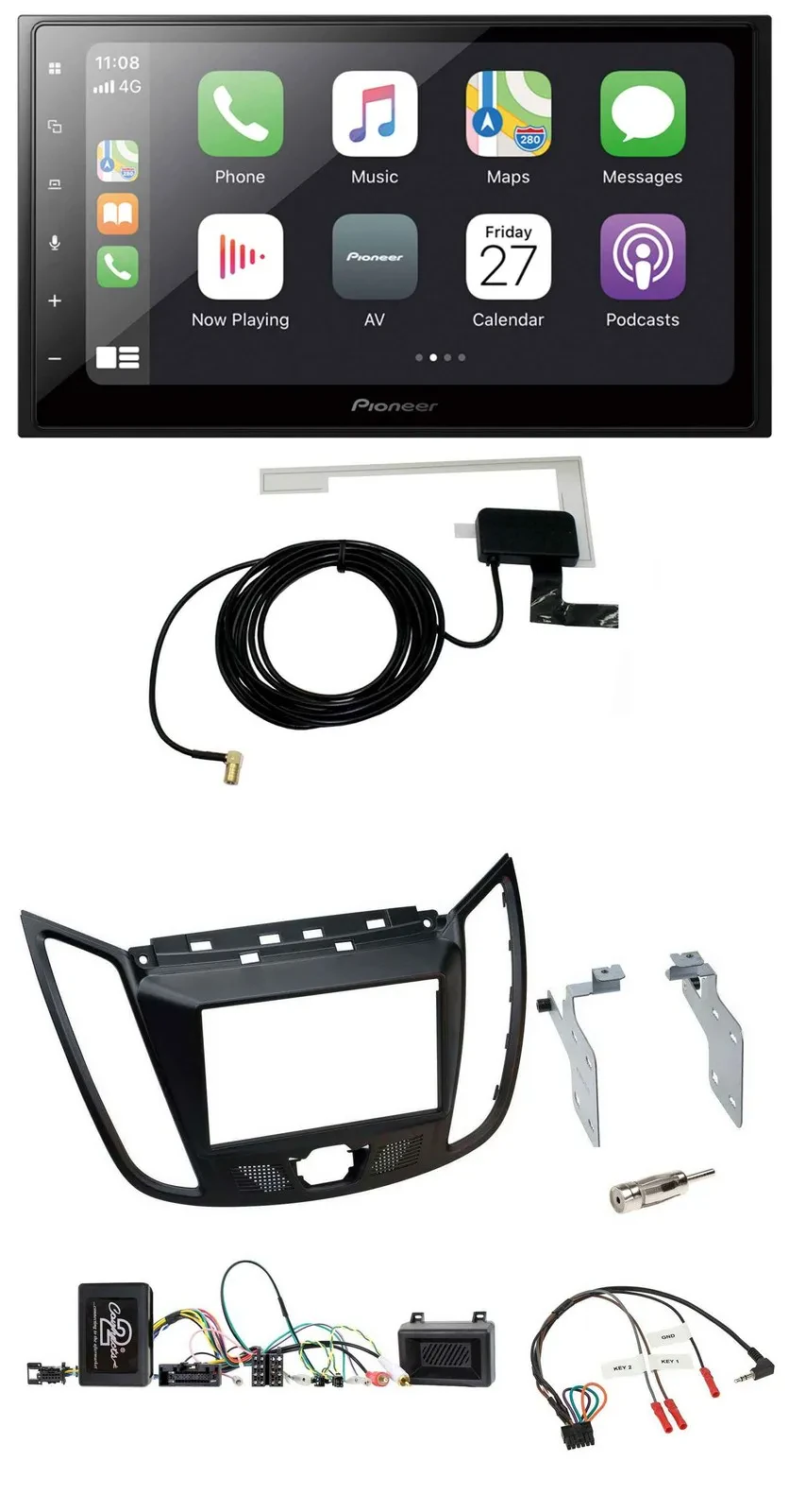 Автомагнитола Pioneer 2DIN, Bluetooth, DAB, USB для Ford Kuga DM2 (с 2013)