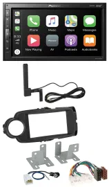 Автомагнитола Pioneer 2DIN USB Bluetooth DAB MP3 для Toyota Yaris (2011–2020) черная