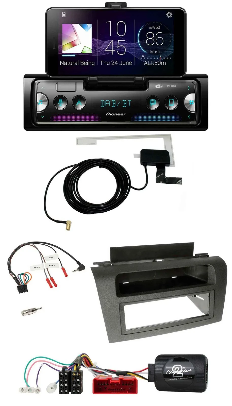 Автомагнитола для Mazda 3 (2003–2009) Pioneer DAB, Bluetooth, USB, поддержка кнопок на руле