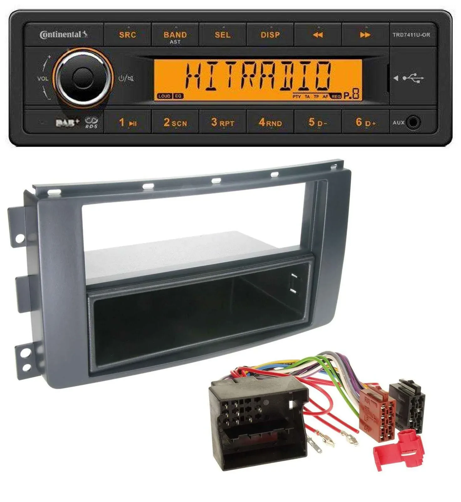Continental 1DIN DAB MP3 AUX USB Autoradio für Smart ForTwo 451 ForFour 454 Quad