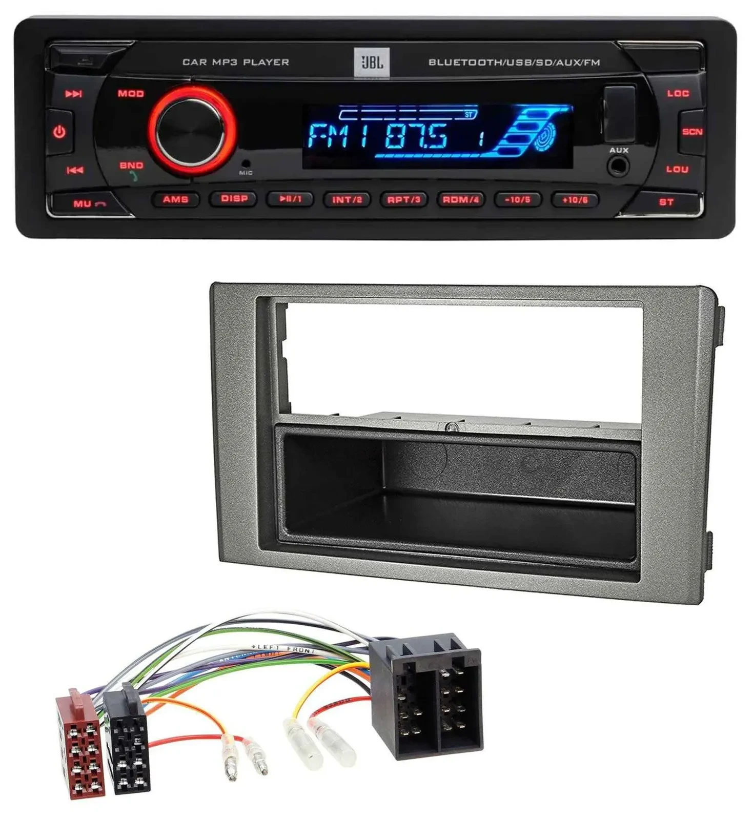 JBL AUX MP3 USB Bluetooth SD Autoradio für Iveco Daily (06-14) dunkelgrau