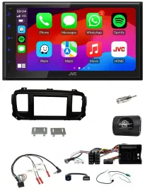 JVC Bluetooth USB Lenkrad 2DIN DAB Autoradio für Citroen Jumpy Erstausst. DIN Sp