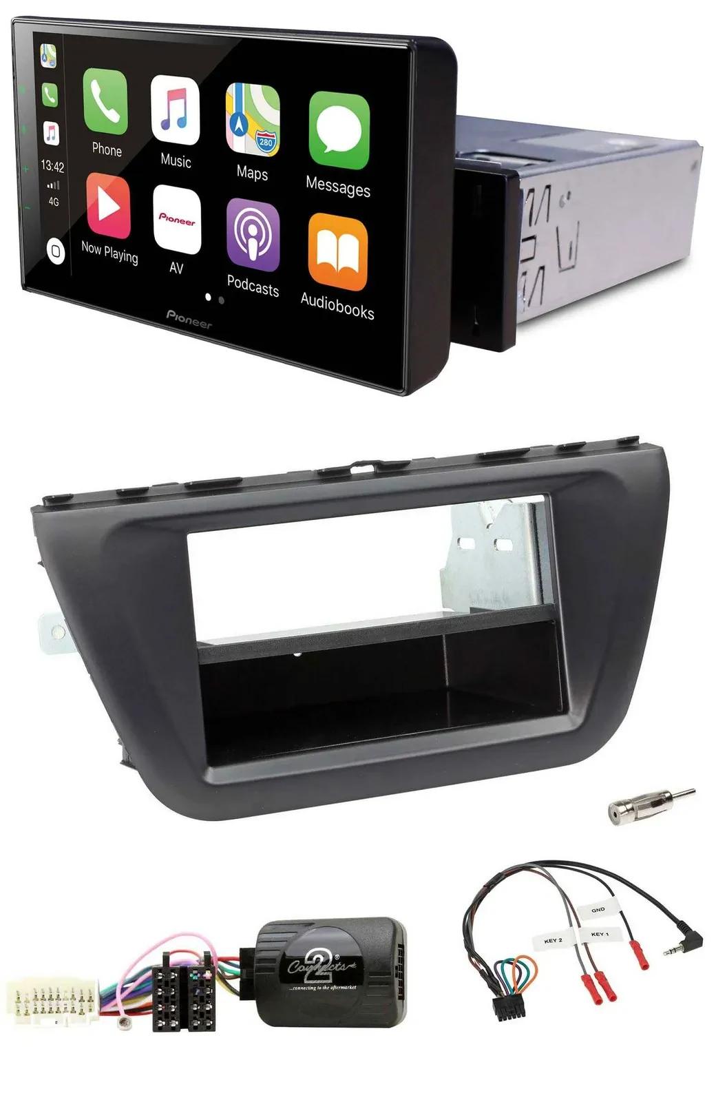 Pioneer Bluetooth Lenkrad DAB USB Autoradio für Suzuki SX4 (ab 2013)