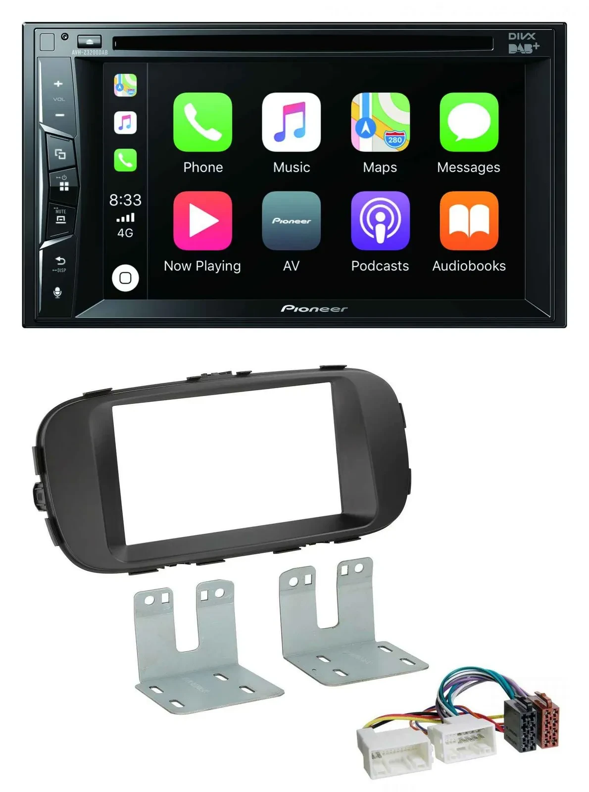 Автомагнитола для Kia Soul (с 2014) Pioneer 2DIN, USB, DVD, Bluetooth, DAB, MP3, черная