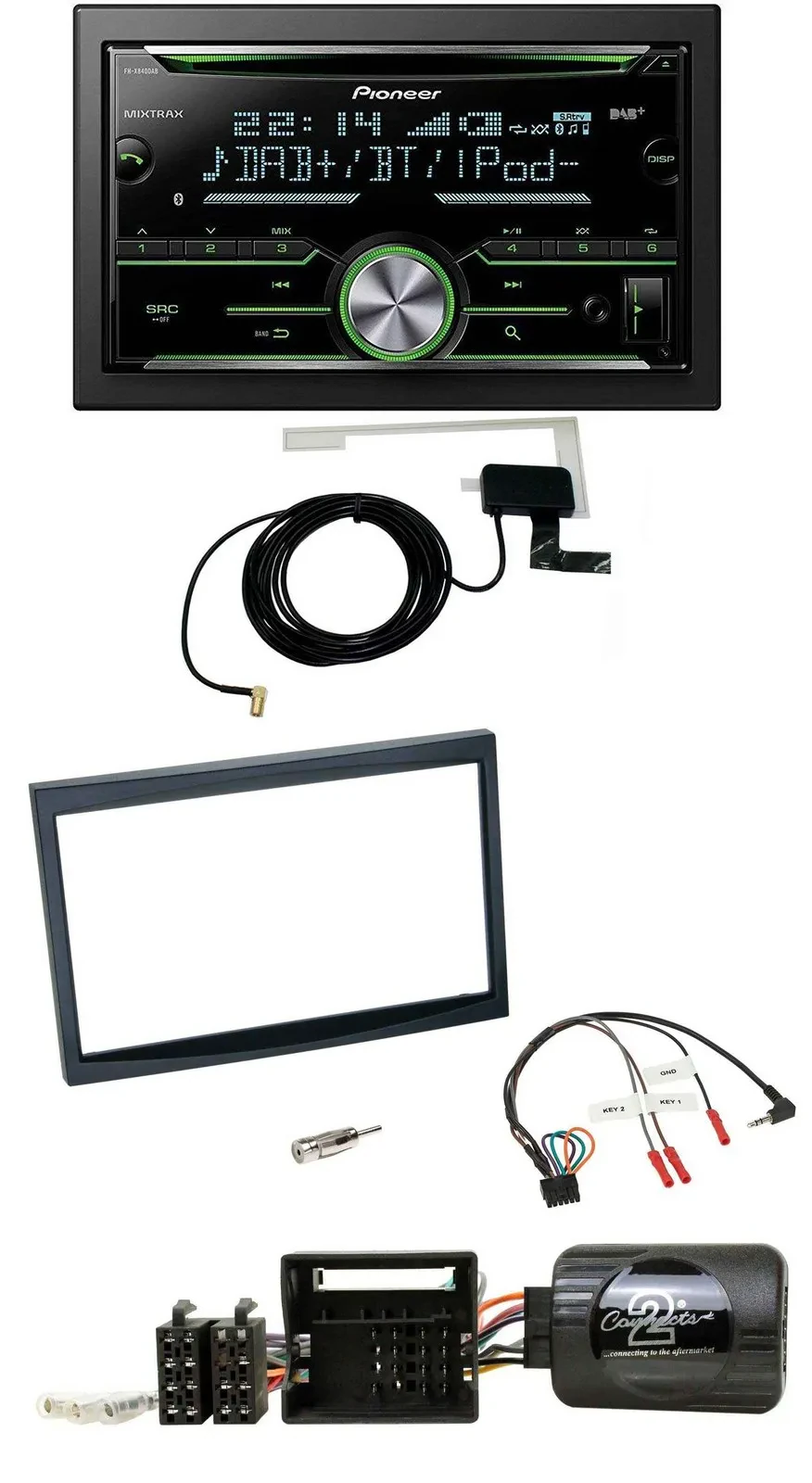 Pioneer CD USB Lenkrad Bluetooth 2DIN DAB Autoradio für Citroen C2 C3 Berlingo J