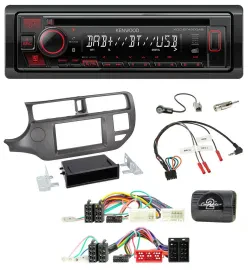 Автомагнитола для Kia Rio UB (2011–2015) Kenwood CD, USB, Bluetooth, DAB, антрацит
