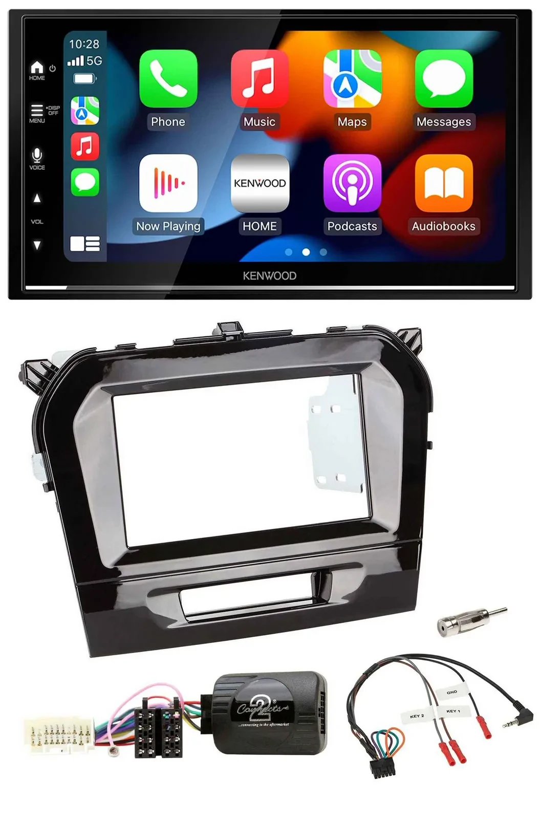 Kenwood DAB USB Bluetooth 2DIN Lenkrad Autoradio für Suzuki Vitara ab 2015