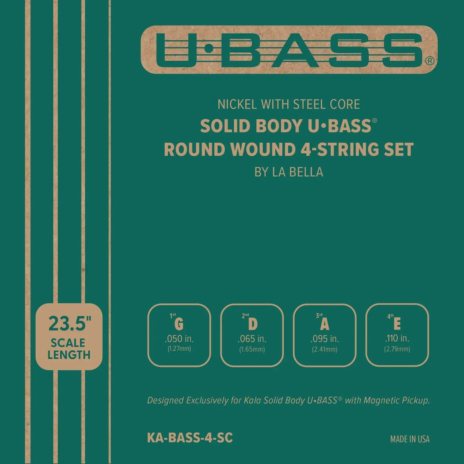 Струны для укулеле KALA KA STR UB METAL 4 SC U-Bass Roundwound