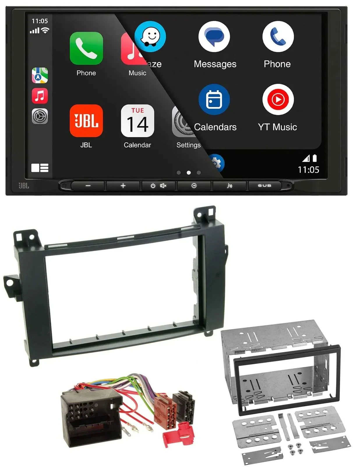 JBL USB 2DIN MP3 Bluetooth AUX Autoradio für Mercedes Viano Vito W639 06-14