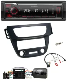 Автомагнитола для Renault Megane III (2009–2012) Kenwood Bluetooth, USB, DAB, черная, поддержка управления на руле