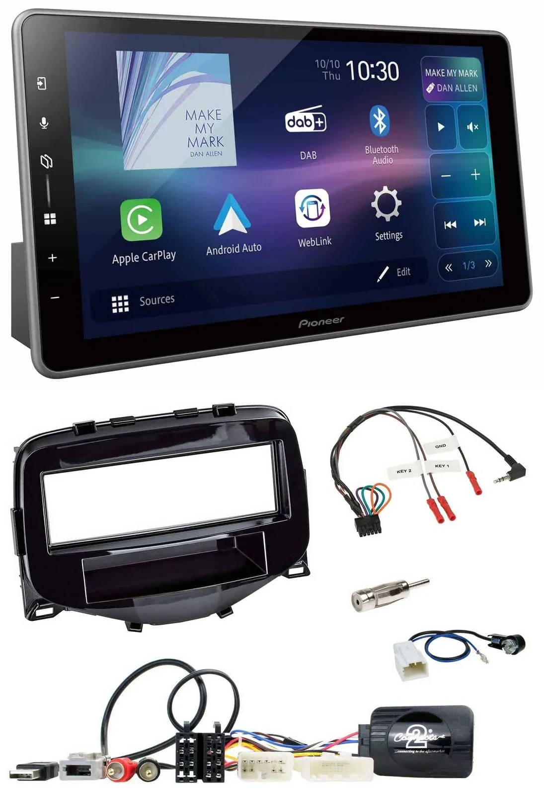 Pioneer Bluetooth USB DAB Lenkrad Autoradio für Toyota Aygo 2014-2021