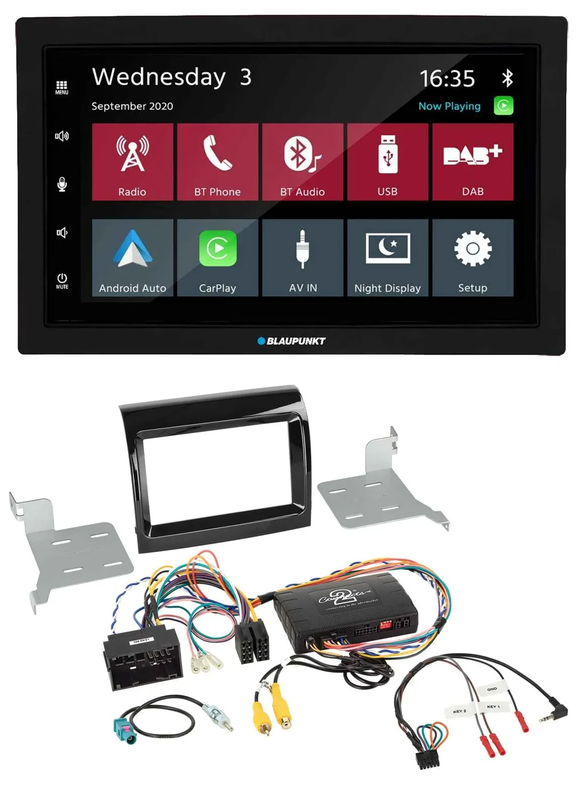 Blaupunkt DAB Bluetooth USB Lenkrad 2DIN Autoradio für Fiat Citroen Peugeot Info
