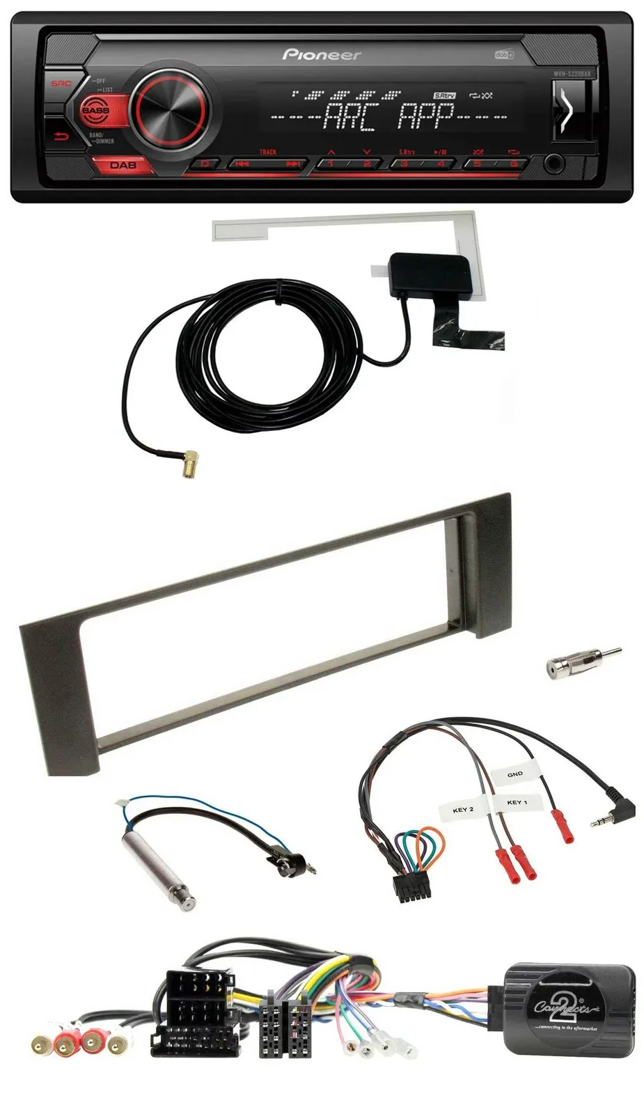 Автомагнитола Pioneer 1DIN USB DAB MP3 для Audi A4 2000–2009, ISO Fakra, поддержка управления на руле