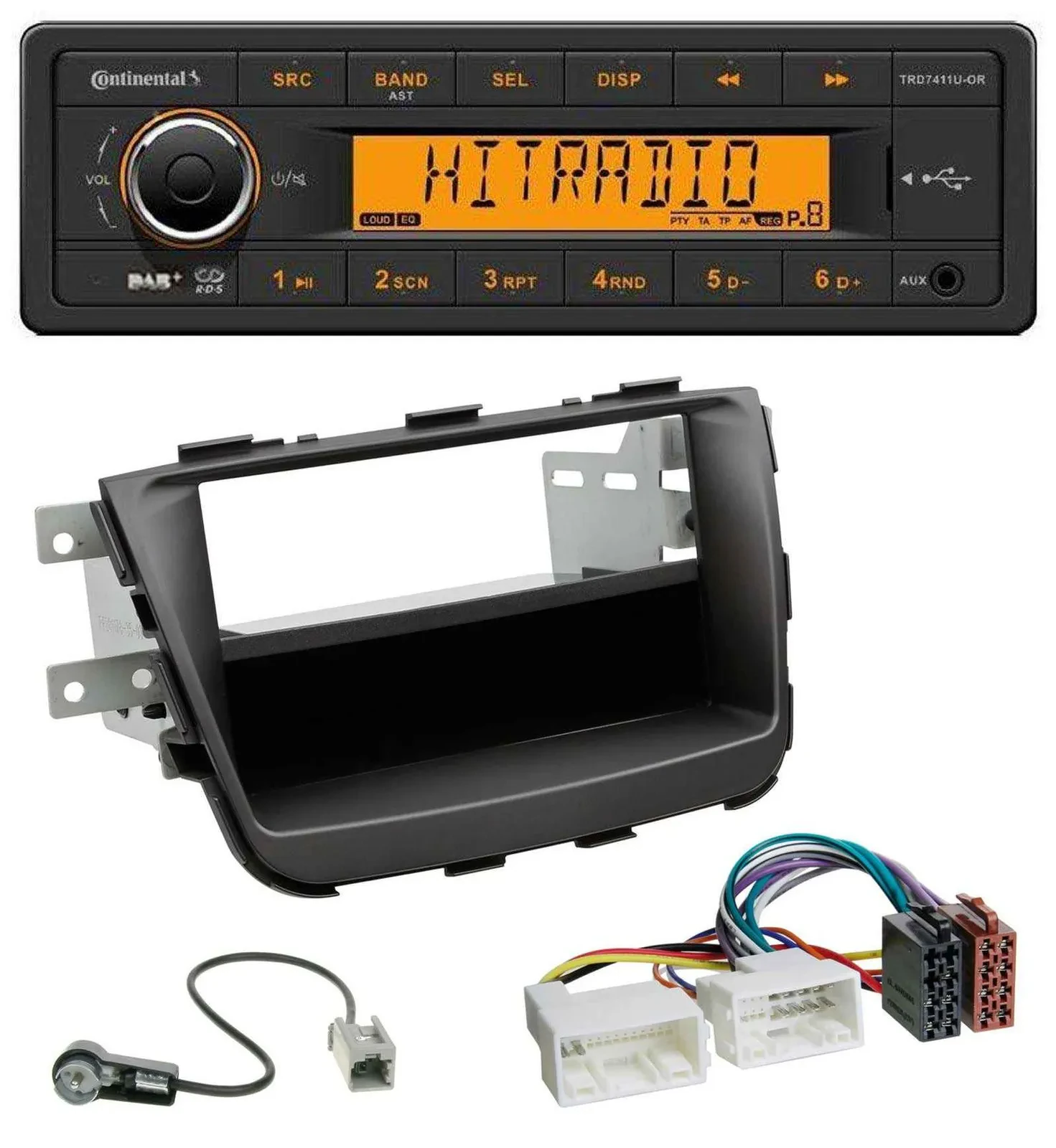 Автомагнитола Continental 1DIN, DAB, MP3, AUX, USB для Kia Sorento II XM (2012–2015)