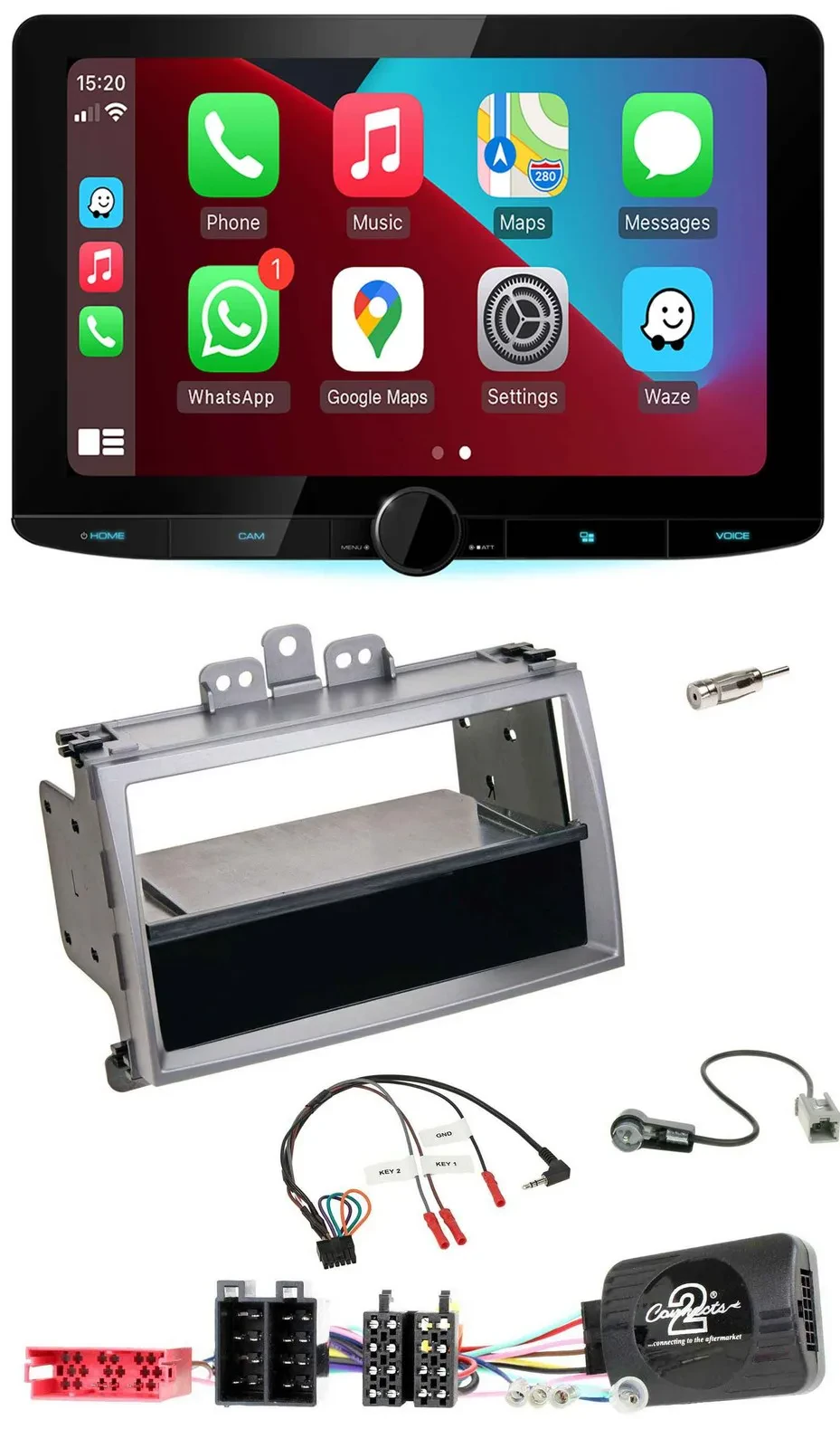 Kenwood Lenkrad USB DAB Bluetooth Autoradio für Hyundai i20 ISO 2009-2011 silber