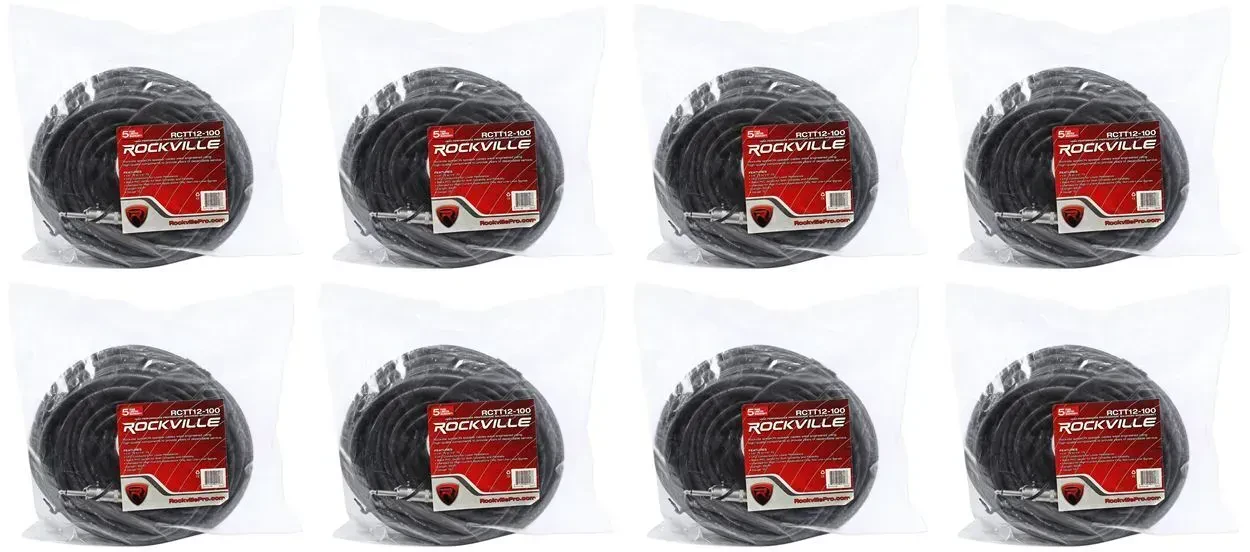 Спикерный кабель Rockville RCTT12100 Black 30.5 м (8 штук)