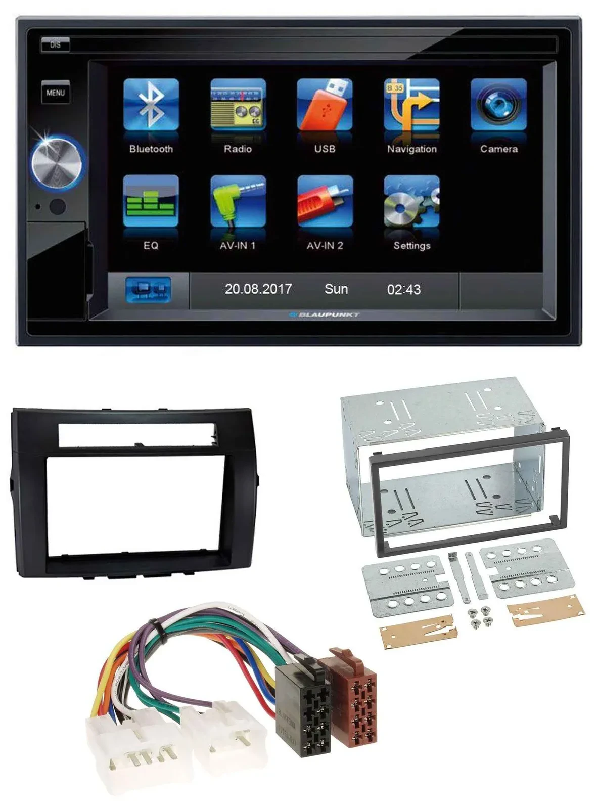 Blaupunkt SD Bluetooth 2DIN MP3 USB AUX Autoradio für Toyota Corolla 04-09 Verso